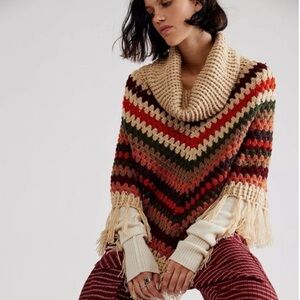 Free People Weekend Getaway Poncho OS NWOT